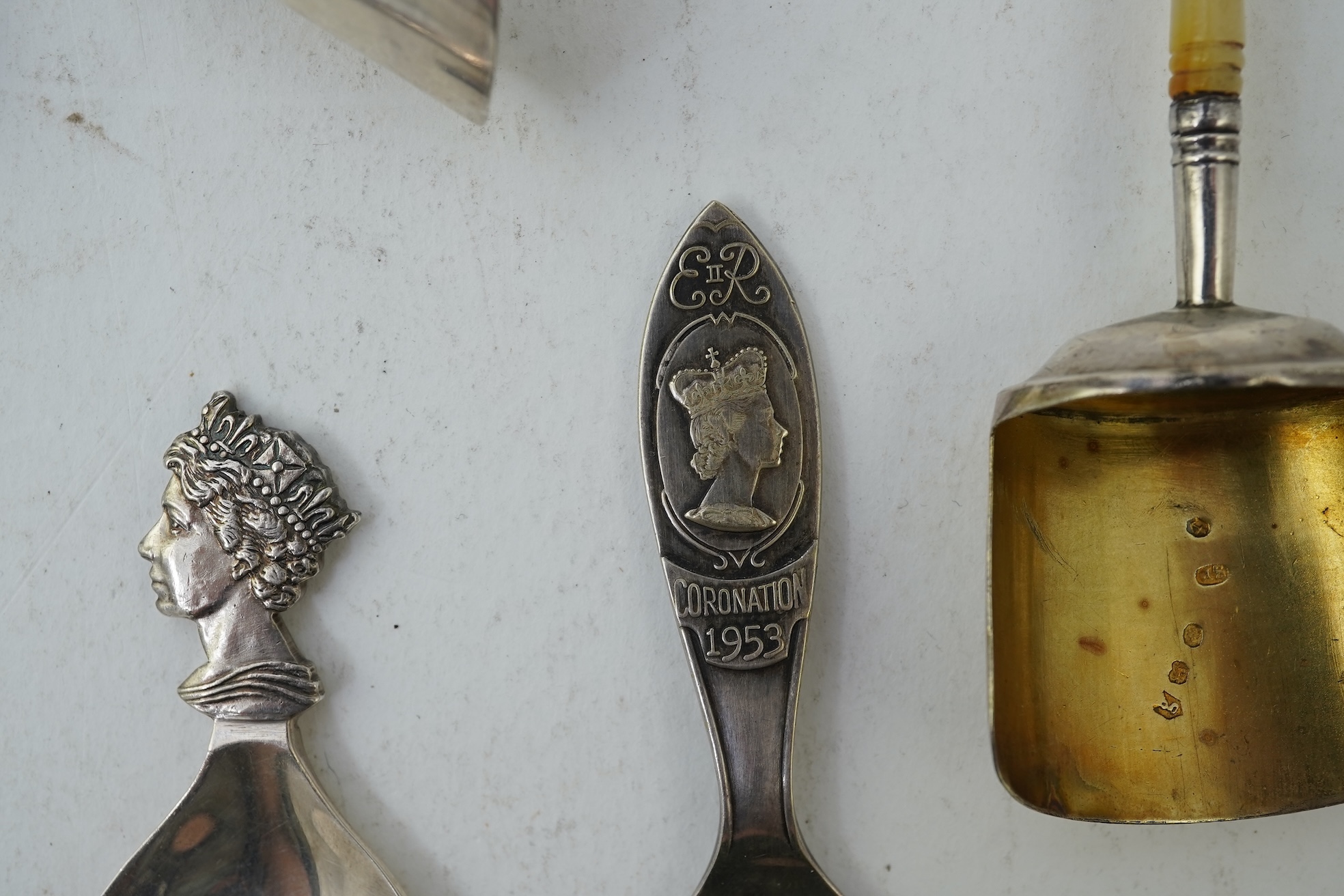Seven assorted 19th and 20th century silver caddy spoons